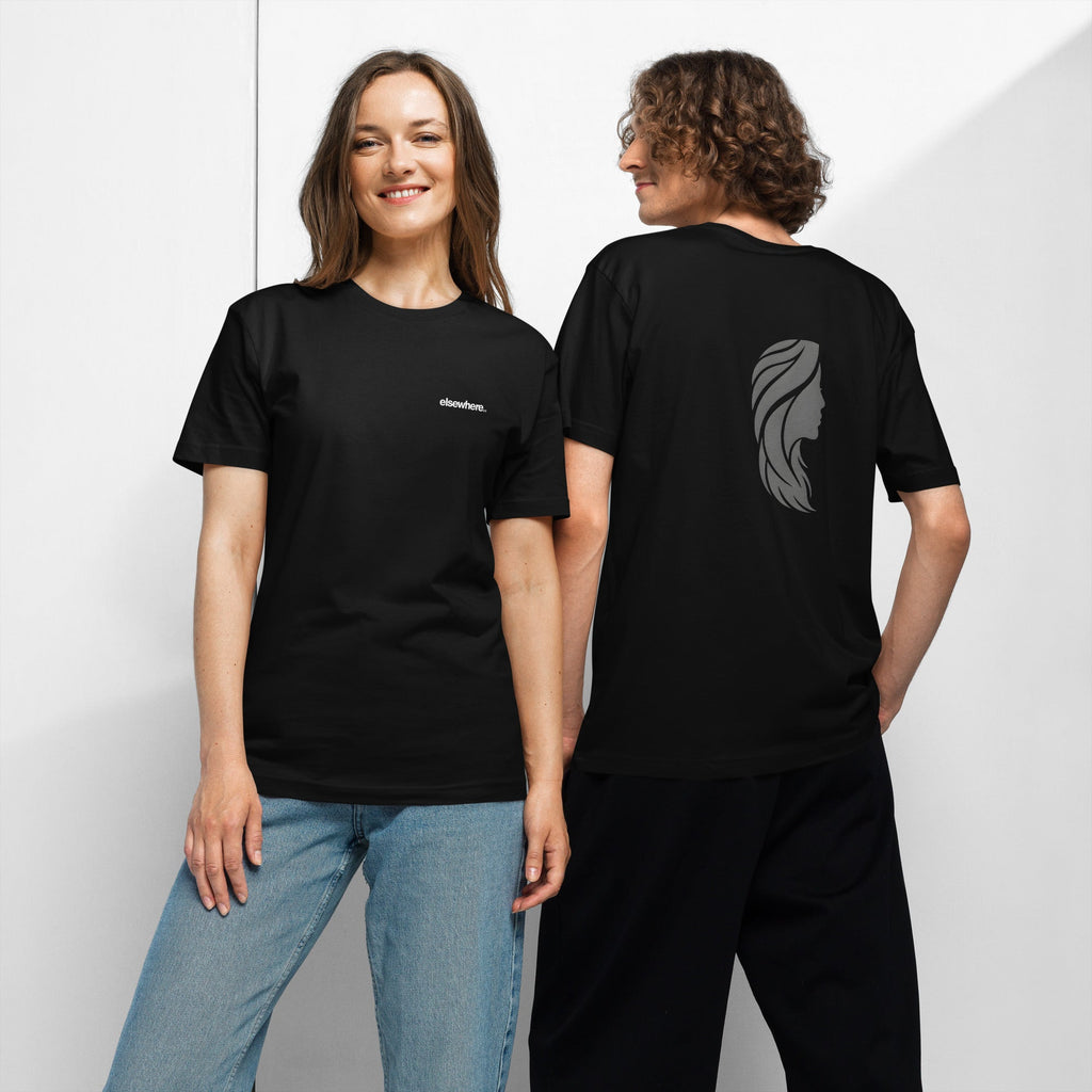 Unisex fine jersey tee Full Black Back Print