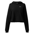 Women's Black Crop Hoodie Back Star Print